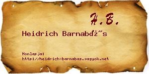 Heidrich Barnabás névjegykártya